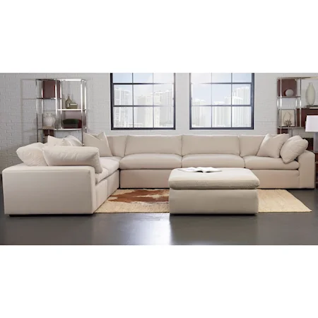 Contemporary 6 Pc Modular Sectional Sofa